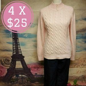 Karen Scott baby pink sweater